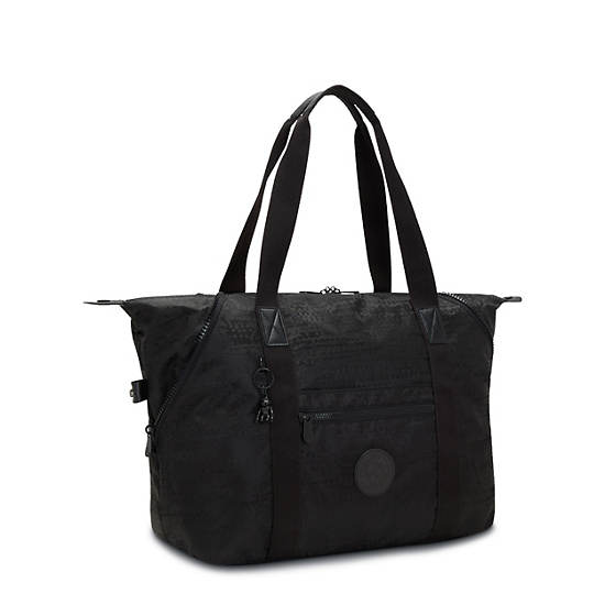 Kipling Art Medium Tote Bags Urban Black Jacquard | CA 1459XY